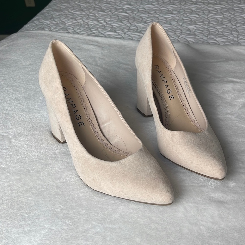 Cream Suede Rampage Heels